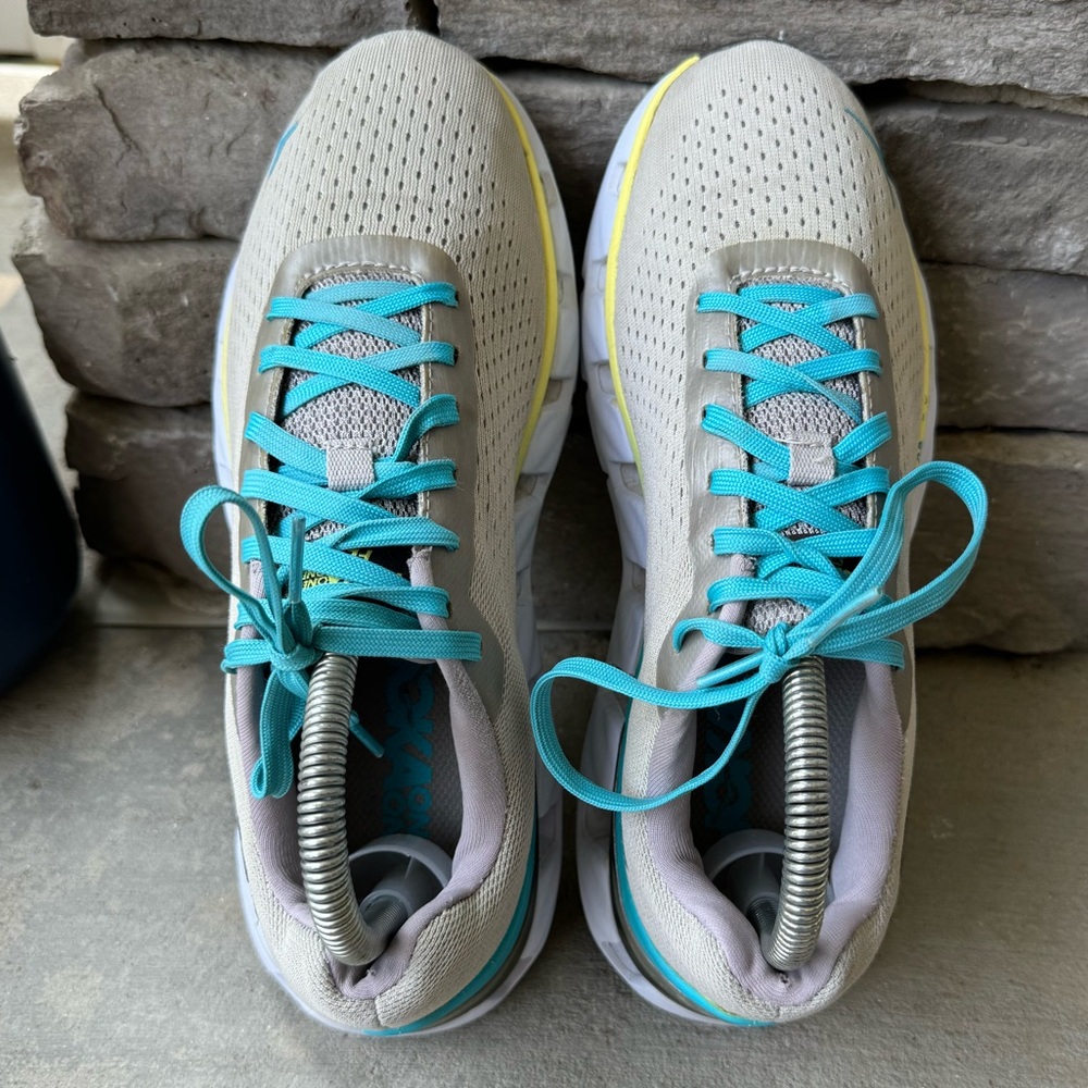 HOKA Women's Lightweight Running Shoe - Teal & Pale Gray - Picture 7 of 11